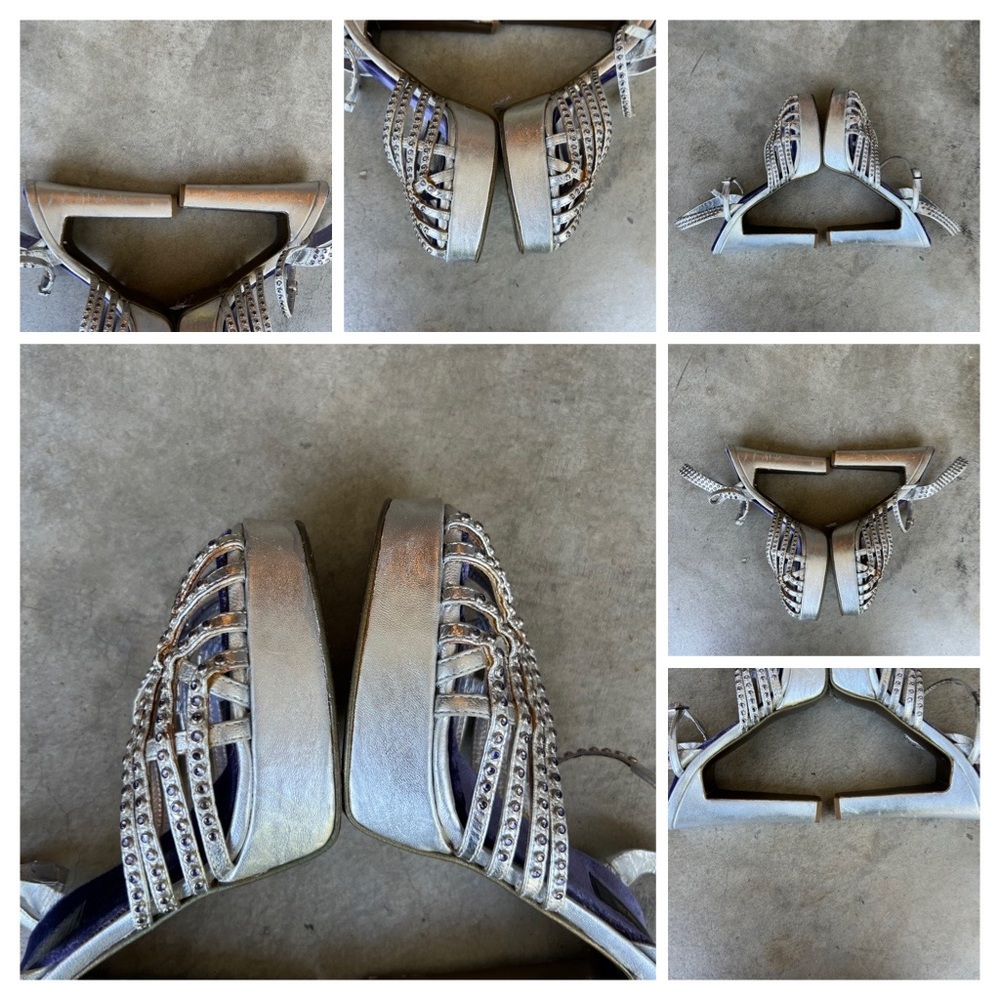 Roberto Cavalli Platforms Withe Heels & Rhineston… - image 7